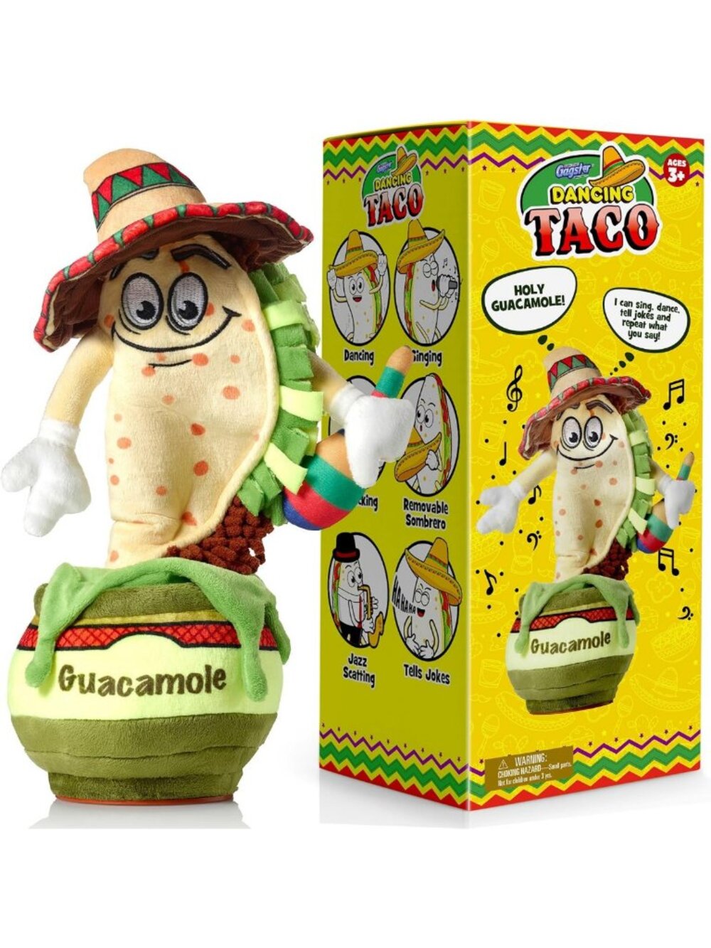 Funny Dancing Taco Plush Toy - Singing Mimic, Jokes & Puns - Perfect Gift for